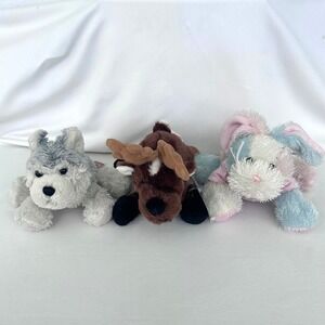 Ganz Webkinz Plush Lot Reindeer with Tag Schnauzer Cotton Candy Puppy with Shirt